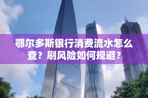 鄂尔多斯银行消费流水怎么查?刷风险如何规避? 鄂尔多斯银行消费流水怎么查?刷风险如何规避?