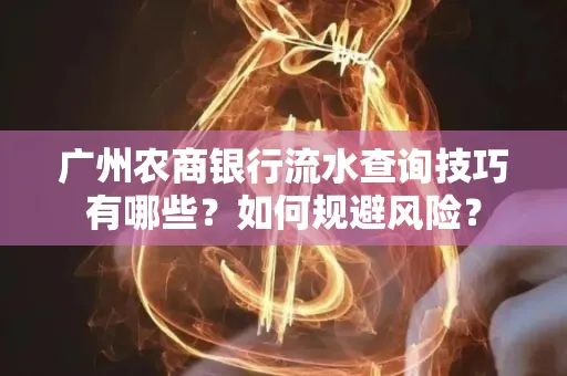 广州农商银行流水查询技巧有哪些？如何规避风险？