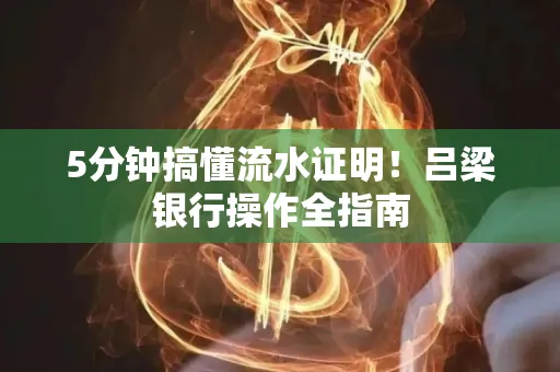 5分钟搞懂流水证明!吕梁银行操作全指南