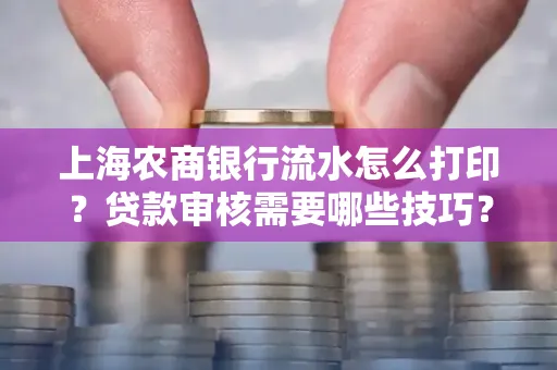 上海农商银行流水怎么打印?贷款审核需要哪些技巧?