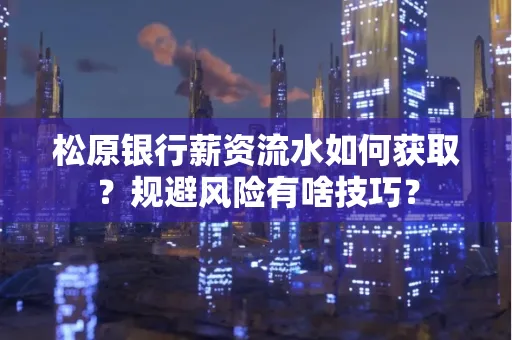 松原银行薪资流水如何获取?规避风险有啥技巧?